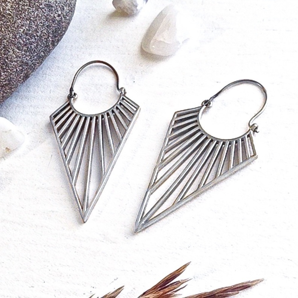 Any 3/$25! Silver Boho Pointed Ear Wire Earrings - Picture 2 of 7